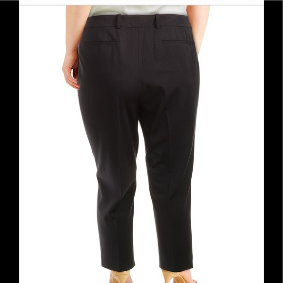 Calvin Klein Black Plus Size Solid Straight Leg Pants - Picture 7 of 8